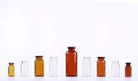 Frascos de cristal claros sellados con el tapón de goma, botellas de cristal de Pharma
