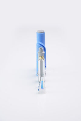 Pluma Autoinyectora con Retracción Automática de Aguja Plástico de Grado Médico y Acero Inoxidable para Cartuchos Prellenados